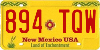NM license plate 894TQW