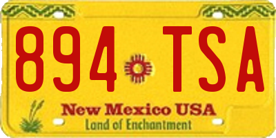 NM license plate 894TSA