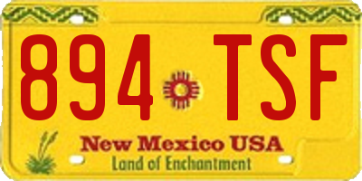 NM license plate 894TSF