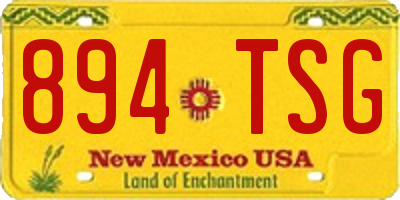NM license plate 894TSG