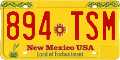 NM license plate 894TSM