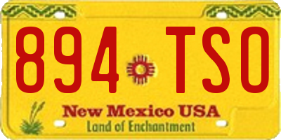 NM license plate 894TSO