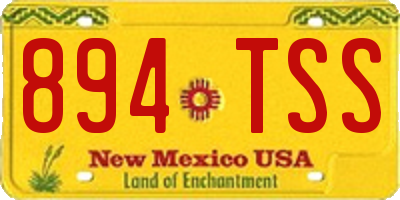 NM license plate 894TSS