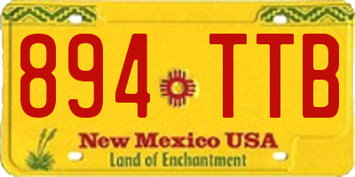NM license plate 894TTB