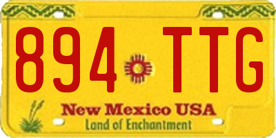 NM license plate 894TTG