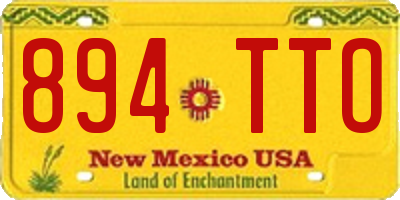 NM license plate 894TTO