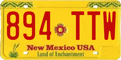 NM license plate 894TTW
