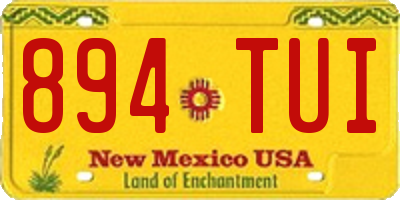 NM license plate 894TUI