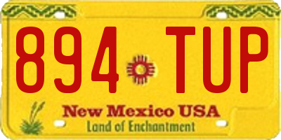 NM license plate 894TUP