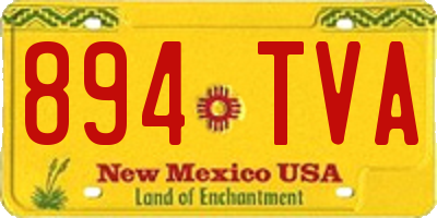 NM license plate 894TVA