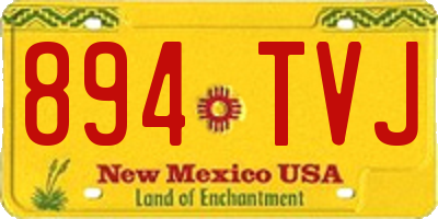 NM license plate 894TVJ