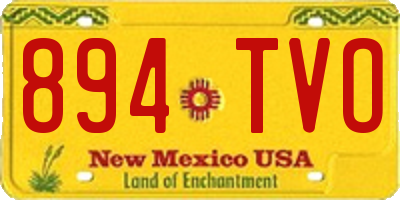 NM license plate 894TVO