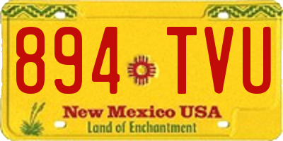 NM license plate 894TVU