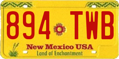 NM license plate 894TWB