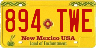 NM license plate 894TWE