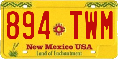 NM license plate 894TWM