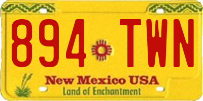 NM license plate 894TWN