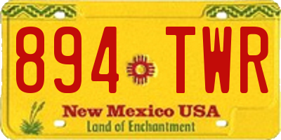 NM license plate 894TWR