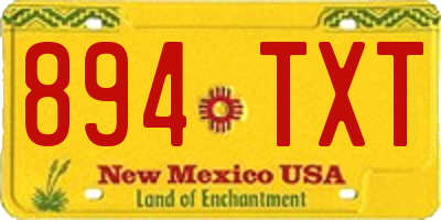 NM license plate 894TXT