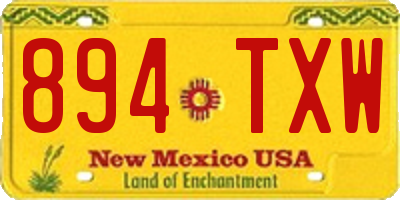 NM license plate 894TXW