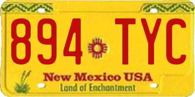 NM license plate 894TYC