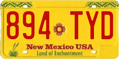 NM license plate 894TYD