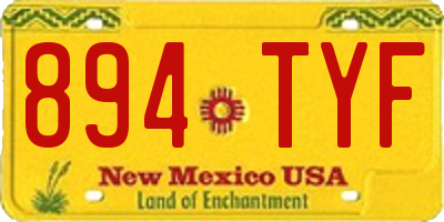 NM license plate 894TYF
