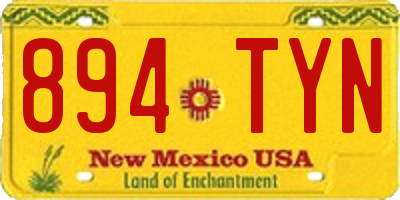 NM license plate 894TYN