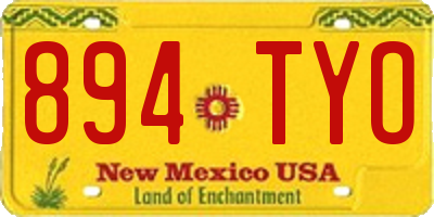 NM license plate 894TYO