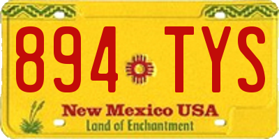 NM license plate 894TYS