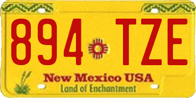NM license plate 894TZE