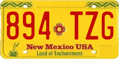 NM license plate 894TZG