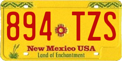 NM license plate 894TZS