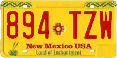 NM license plate 894TZW