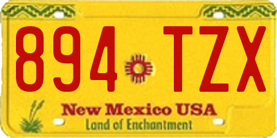 NM license plate 894TZX