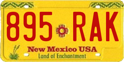 NM license plate 895RAK