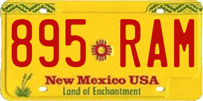 NM license plate 895RAM