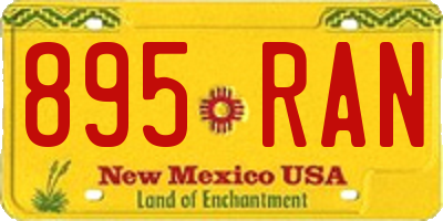NM license plate 895RAN
