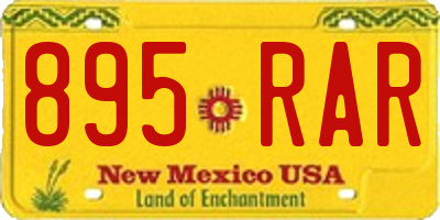 NM license plate 895RAR