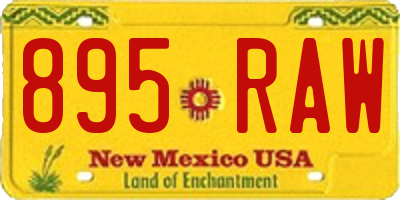 NM license plate 895RAW