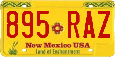 NM license plate 895RAZ