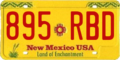 NM license plate 895RBD
