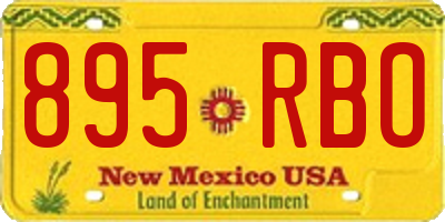 NM license plate 895RBO
