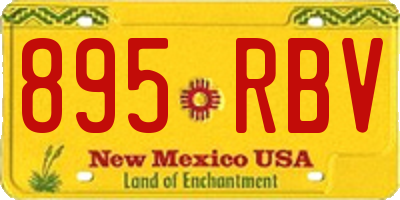 NM license plate 895RBV
