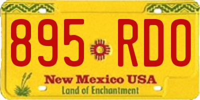 NM license plate 895RDO