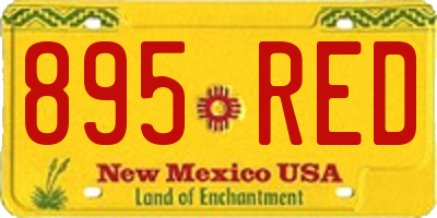 NM license plate 895RED