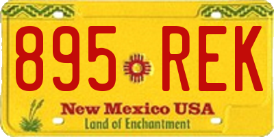 NM license plate 895REK