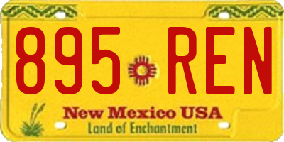 NM license plate 895REN