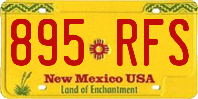 NM license plate 895RFS