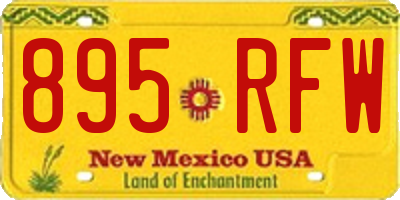NM license plate 895RFW